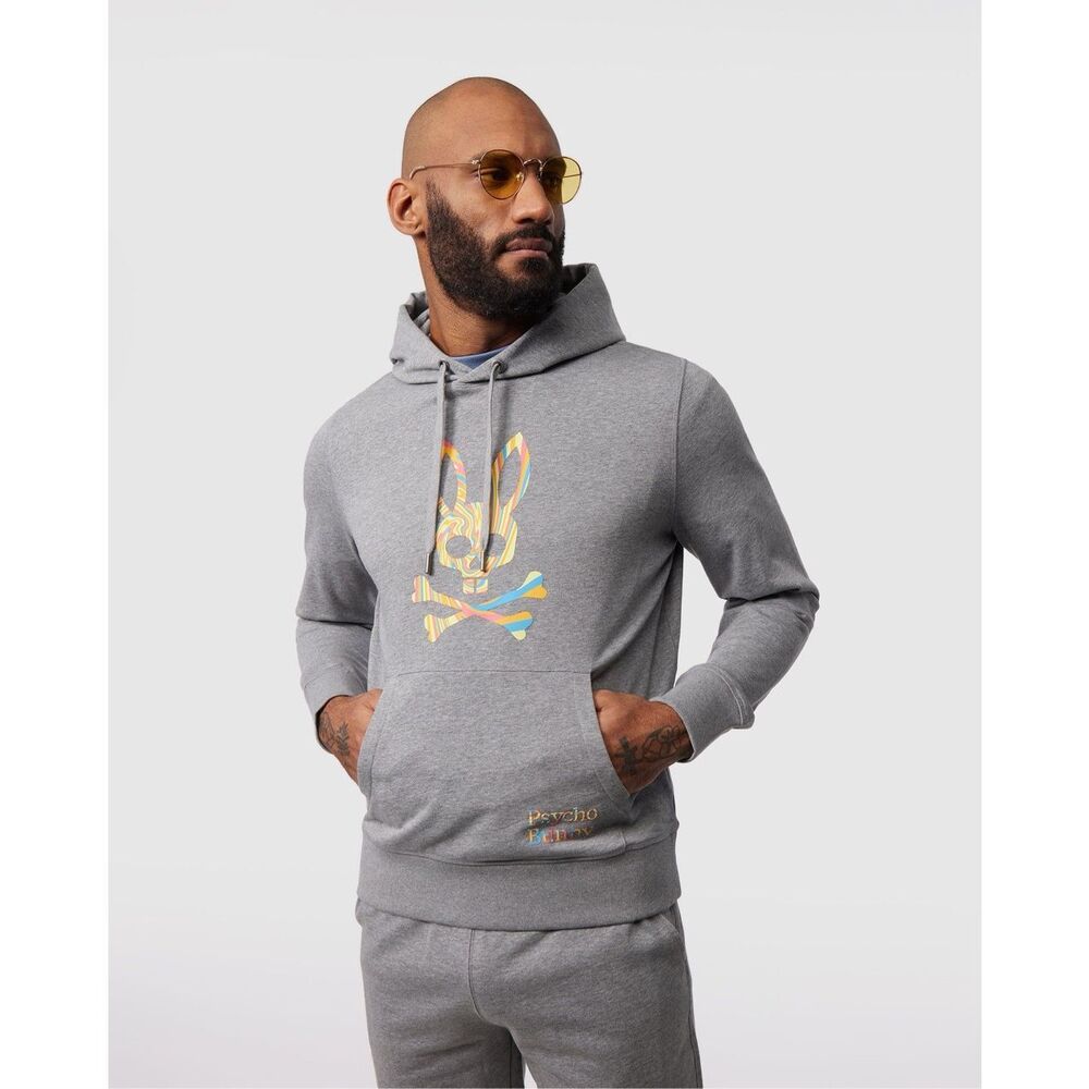 Psycho Bunny Hoodie Porter Popover Heather Gray Small - Picture 2 of 10